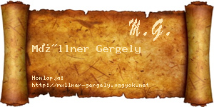 Müllner Gergely névjegykártya